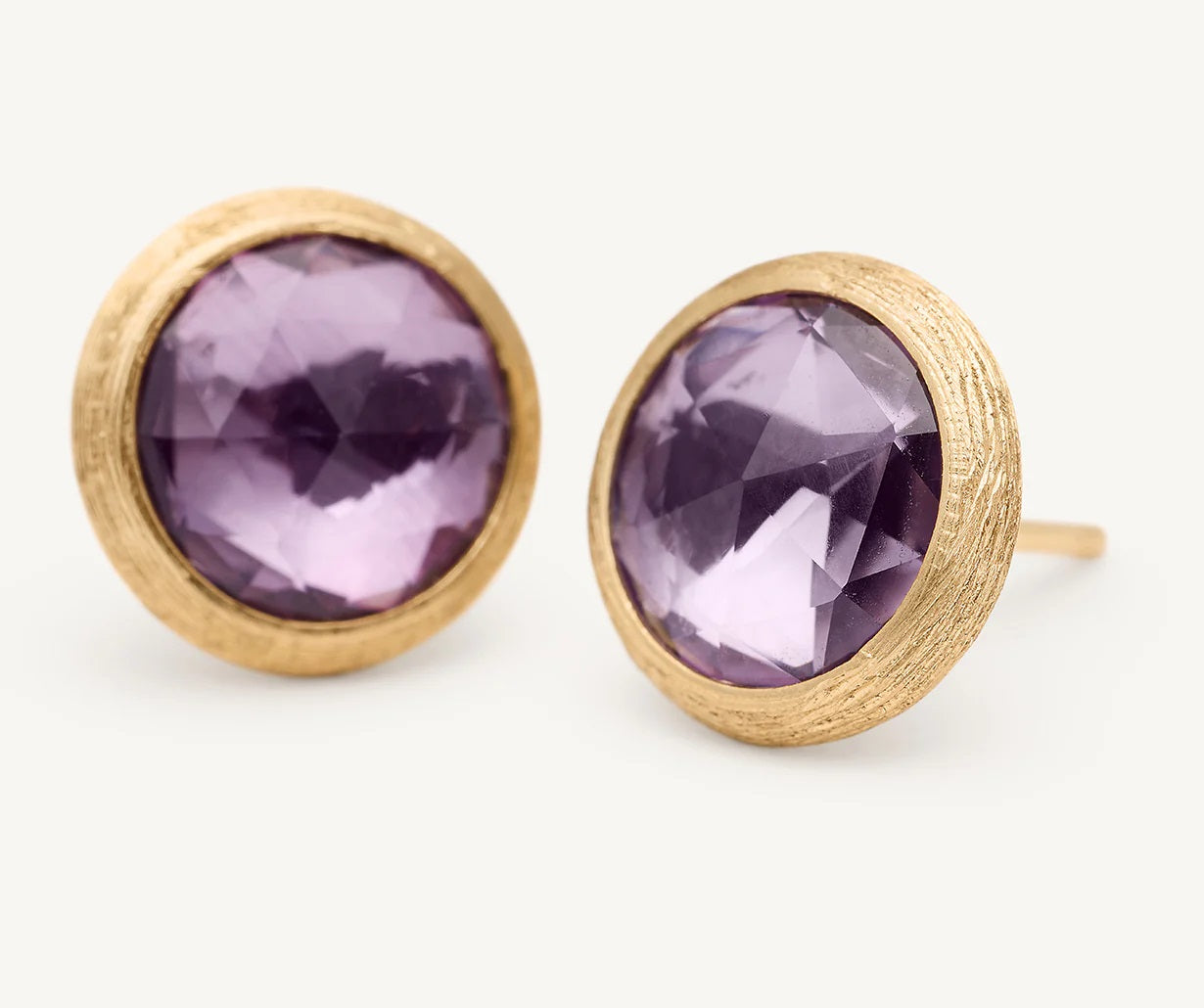 18K YELLOW GOLD AMETHYST STUD EARRINGS FROM THE JAIPUR COLLECTION