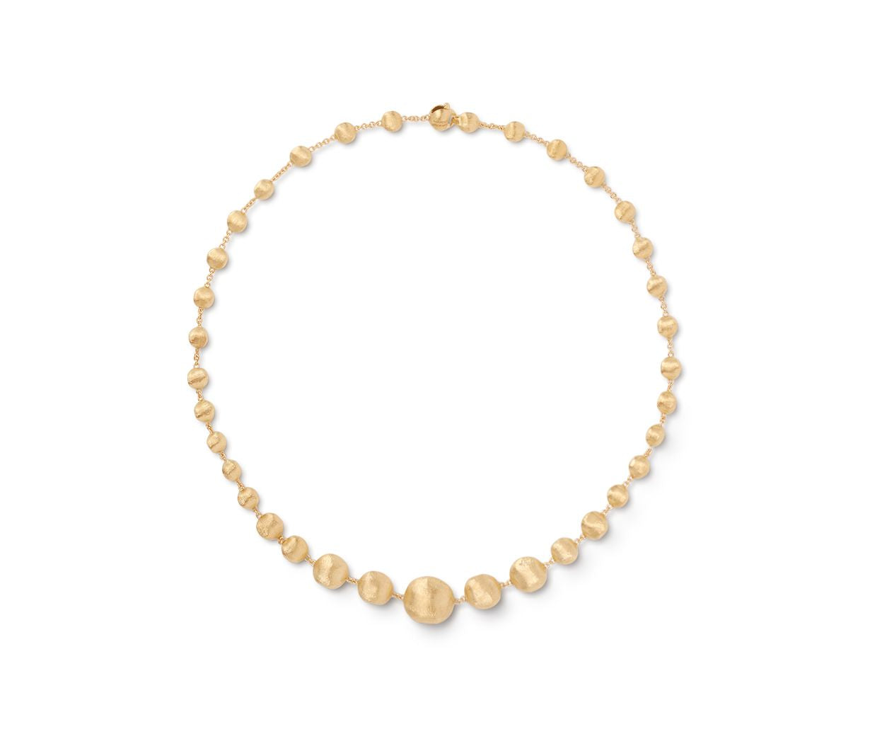 18K YELLOW GOLD 16 INCH LONG BEADED NECKLACE FROM THE AFRICA COLLECTION