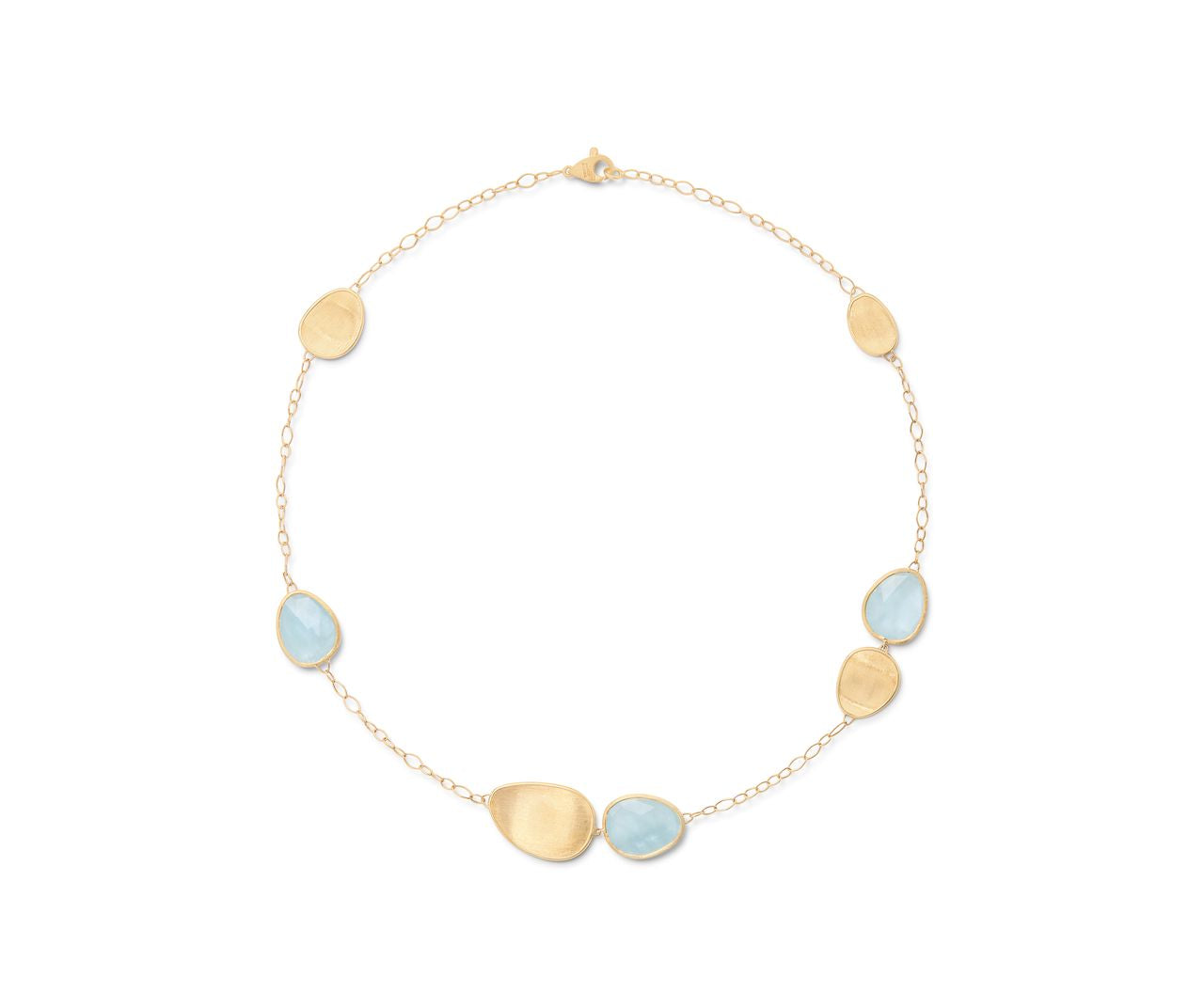 18K YELLOW GOLD AQUAMARINE NECKLACE FROM THE LUNARIA COLLECTION