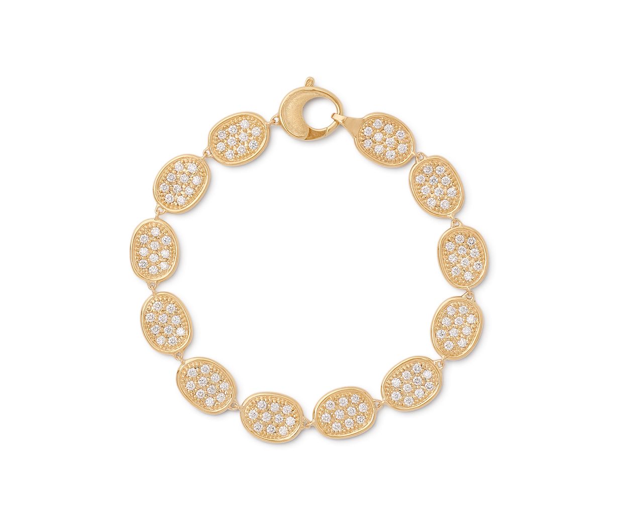 18K YELLOW GOLD DIAMOND PAVE LUNARIA ALTA BRACELET