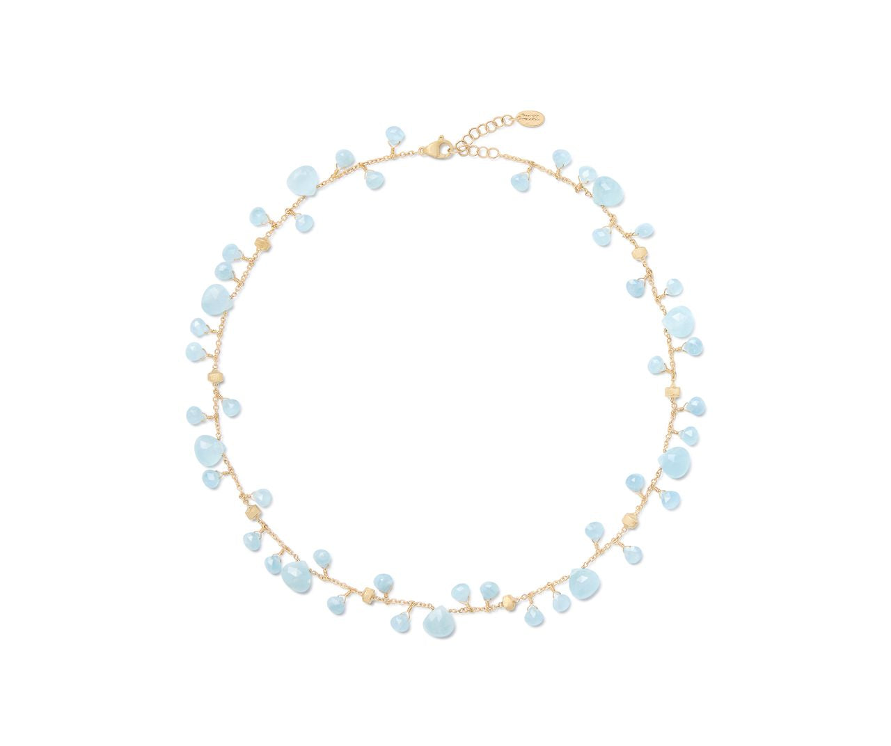 18K YELLOW GOLD AQUAMARINE NECKLACE FROM THE PARADISE COLLECTION