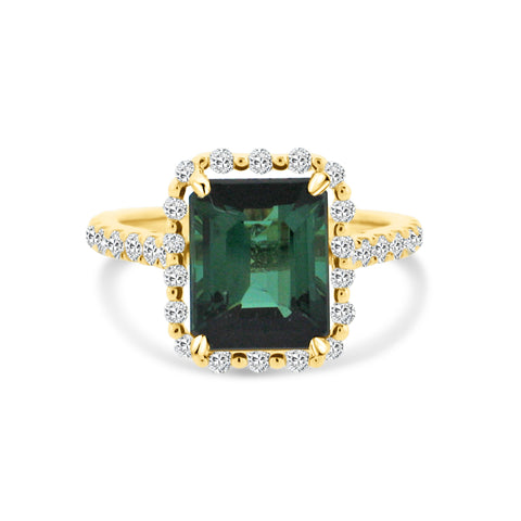18K YELLOW GOLD DREAM GREEN TOURMALINE RING