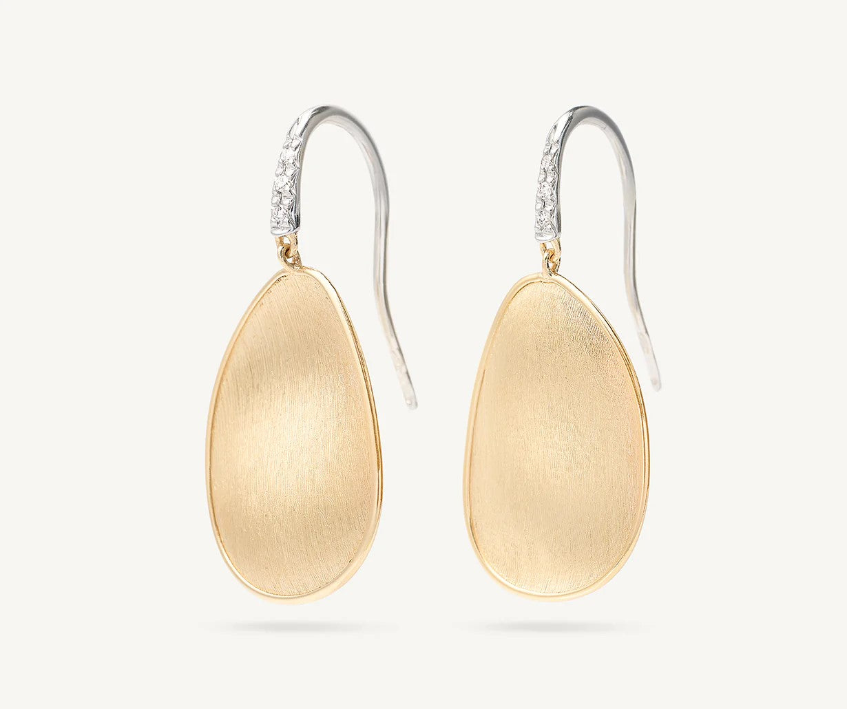 18K YELLOW GOLD MEDIUM PETAL DROP EARRINGS WITH DIAMONDS FROM THE LUNARIA COLLECTION