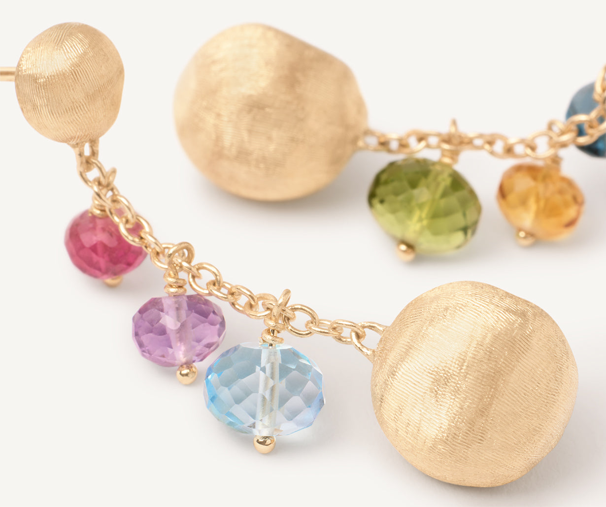18K YELLOW GOLD MIXED GEMSTONE EARRINGS FROM THE AFRICA GEMSTONE COLLECTION