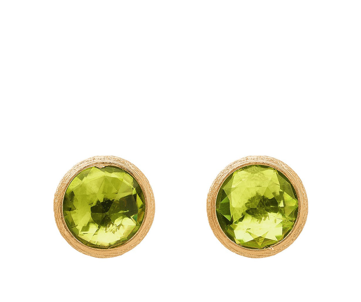 18K YELLOW GOLD PERIDOT STUDS FROM THE JAIPUR COLOR COLLRCTION