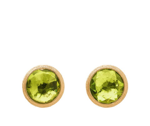 18K YELLOW GOLD PERIDOT STUDS FROM THE JAIPUR COLOR COLLRCTION