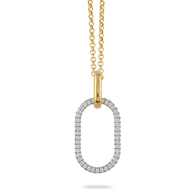 18K YELLOW AND WHITE GOLD DIAMOND PENDANT ( CHAIN SOLD SEPARATELY )