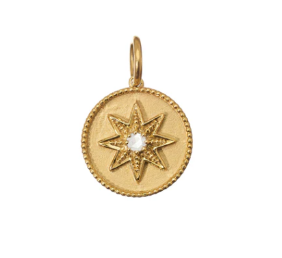 18K YELLOW GOLD DIAMOND COMPASS PENDANT (CHAIN SOLD SEPARATELY)