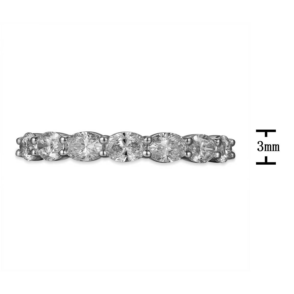 18K WHITE GOLD EAST-WEST OVAL DIAMOND BAND