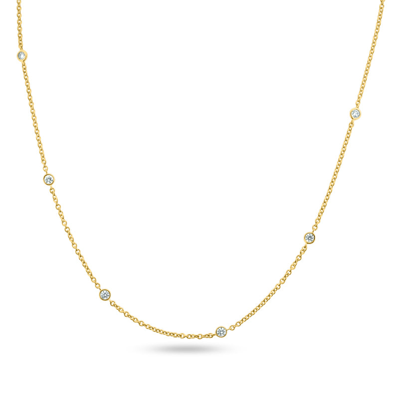 PRIVE'18K YELLOW GOLD 8-STATION DIAMOND BY THE YARD NECKLACE