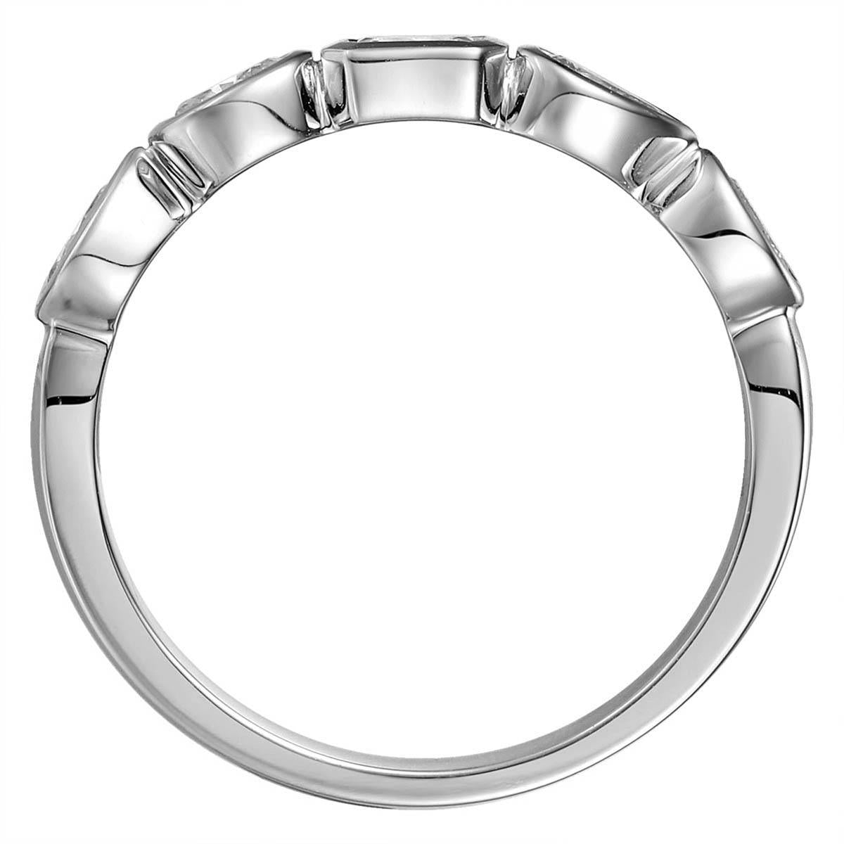 18K WHITE GOLD .70CTW MIXED SHAPE DIAMOND BEZEL RING