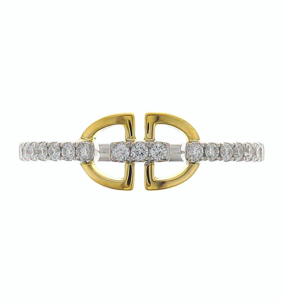 PRIVE'18K YELLOW AND WHITE GOLD DIAMOND BUCKLE BAND