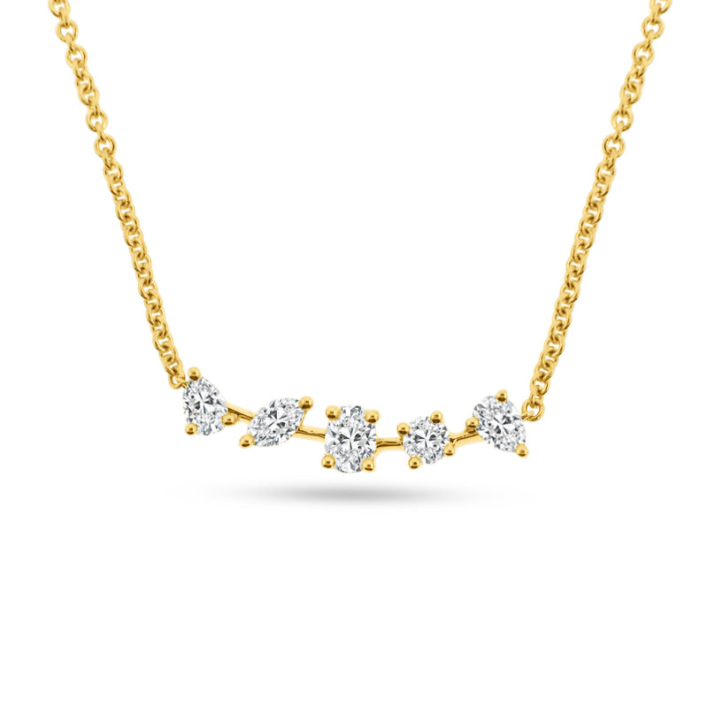 18K GOLD MIXED-CUT DIAMOND NECKLACE