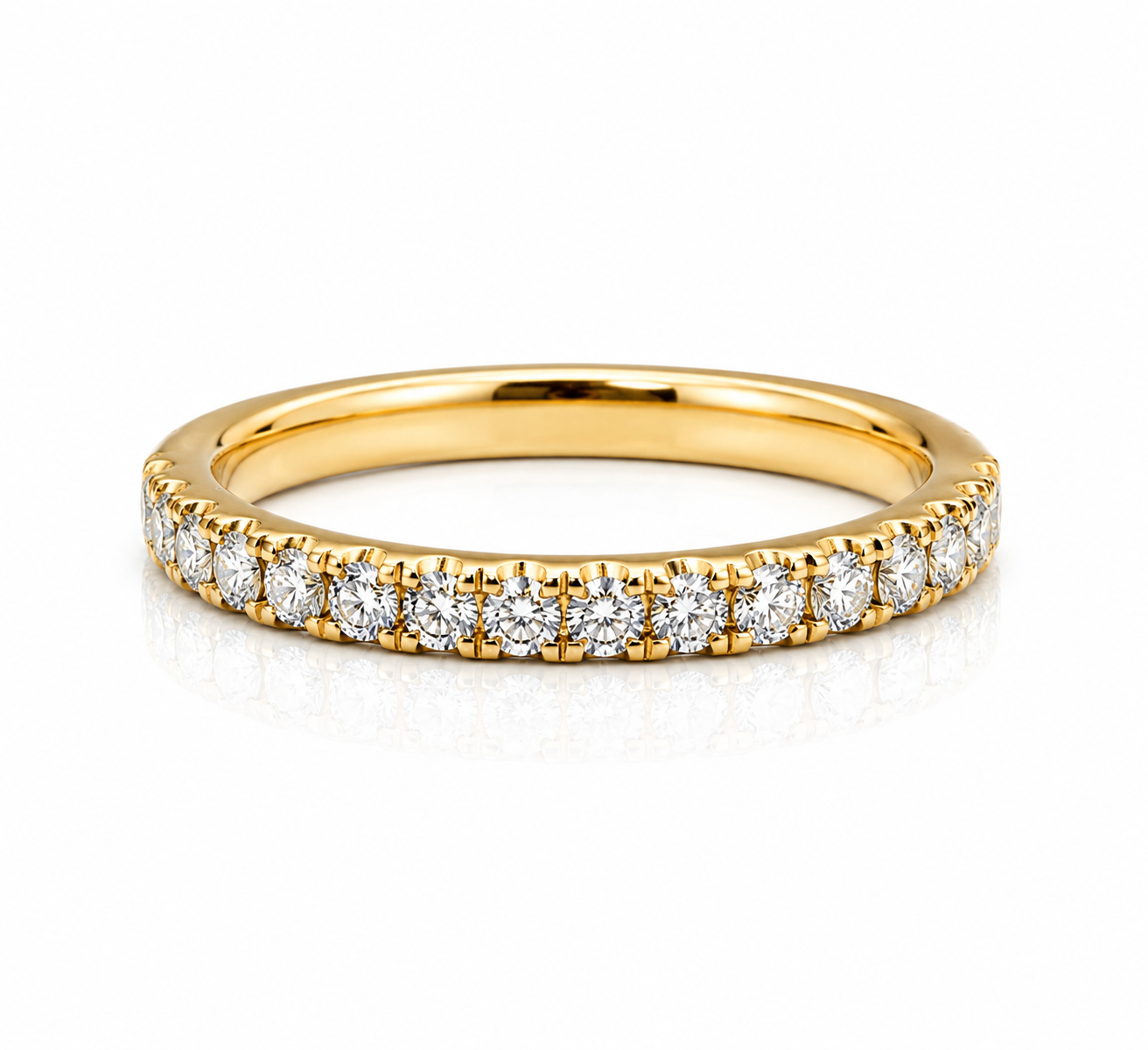 18K YELLOW GOLD 16 DIAMOND STACKING BAND