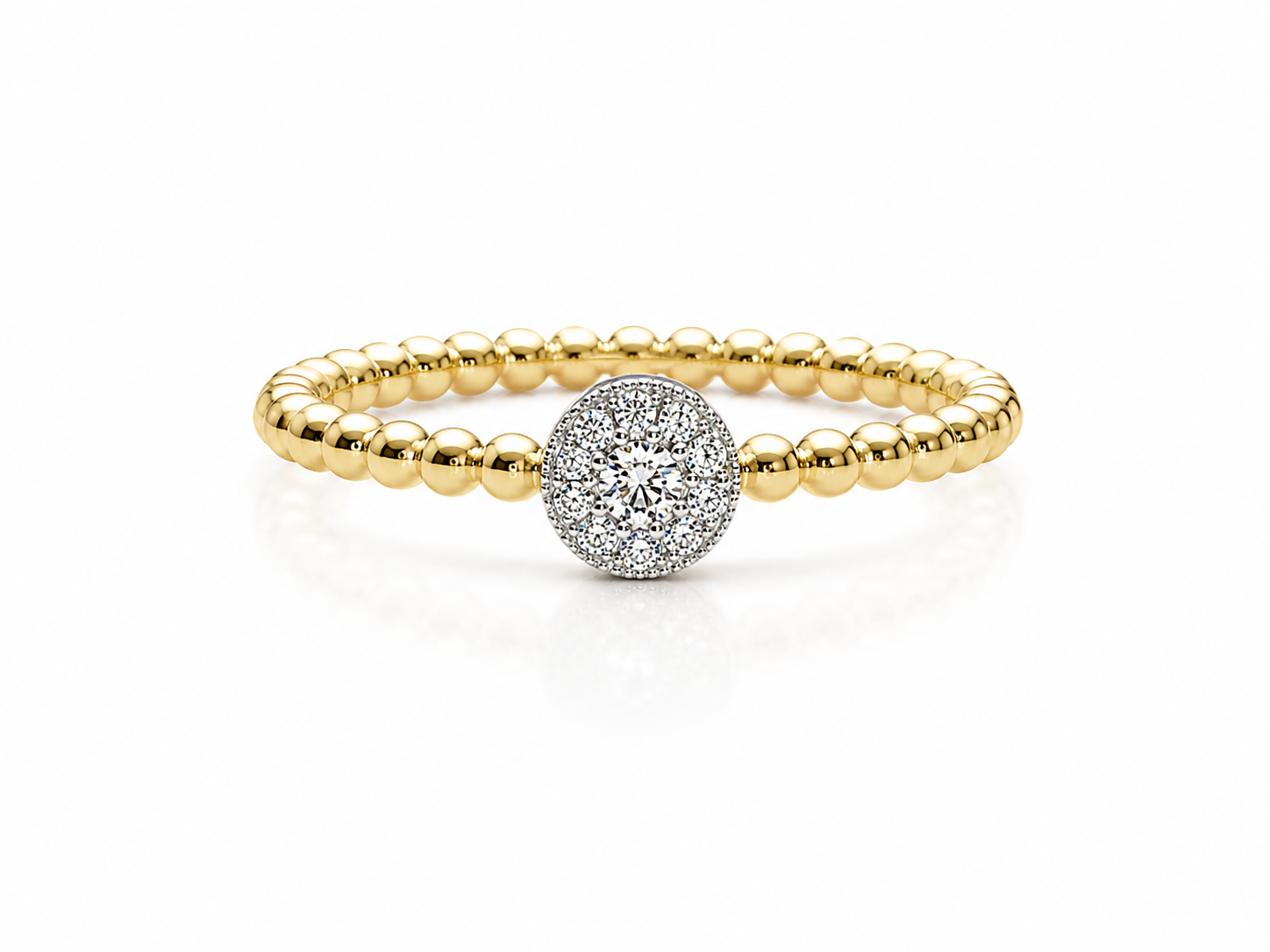 18K GOLD DIAMOND CIRCLE CAVIAR RING