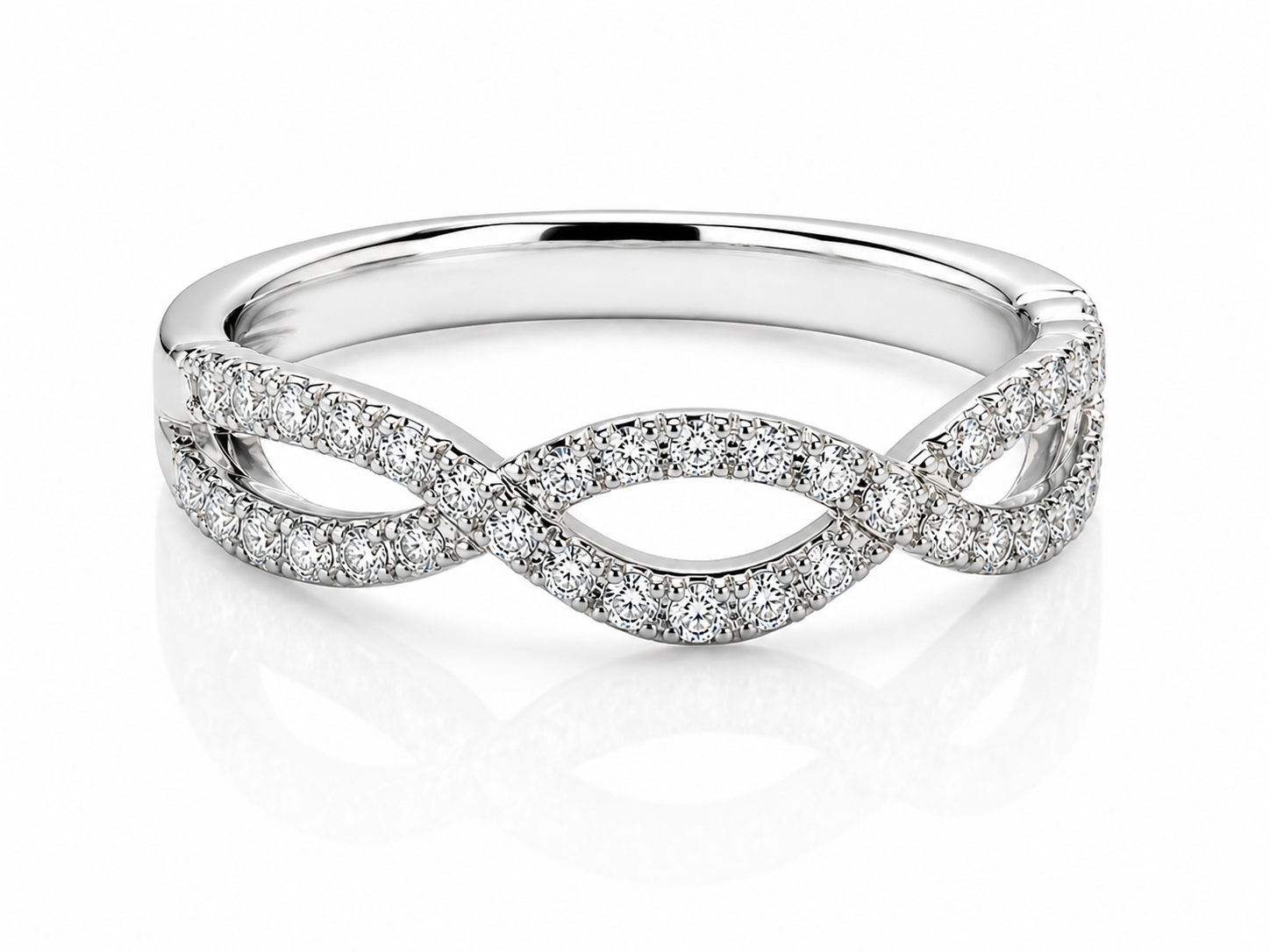 18K WHITE GOLD DIAMOND WEAVE BAND