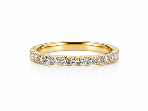18K GOLD SLIGHT CURVE DIAMOND BAND