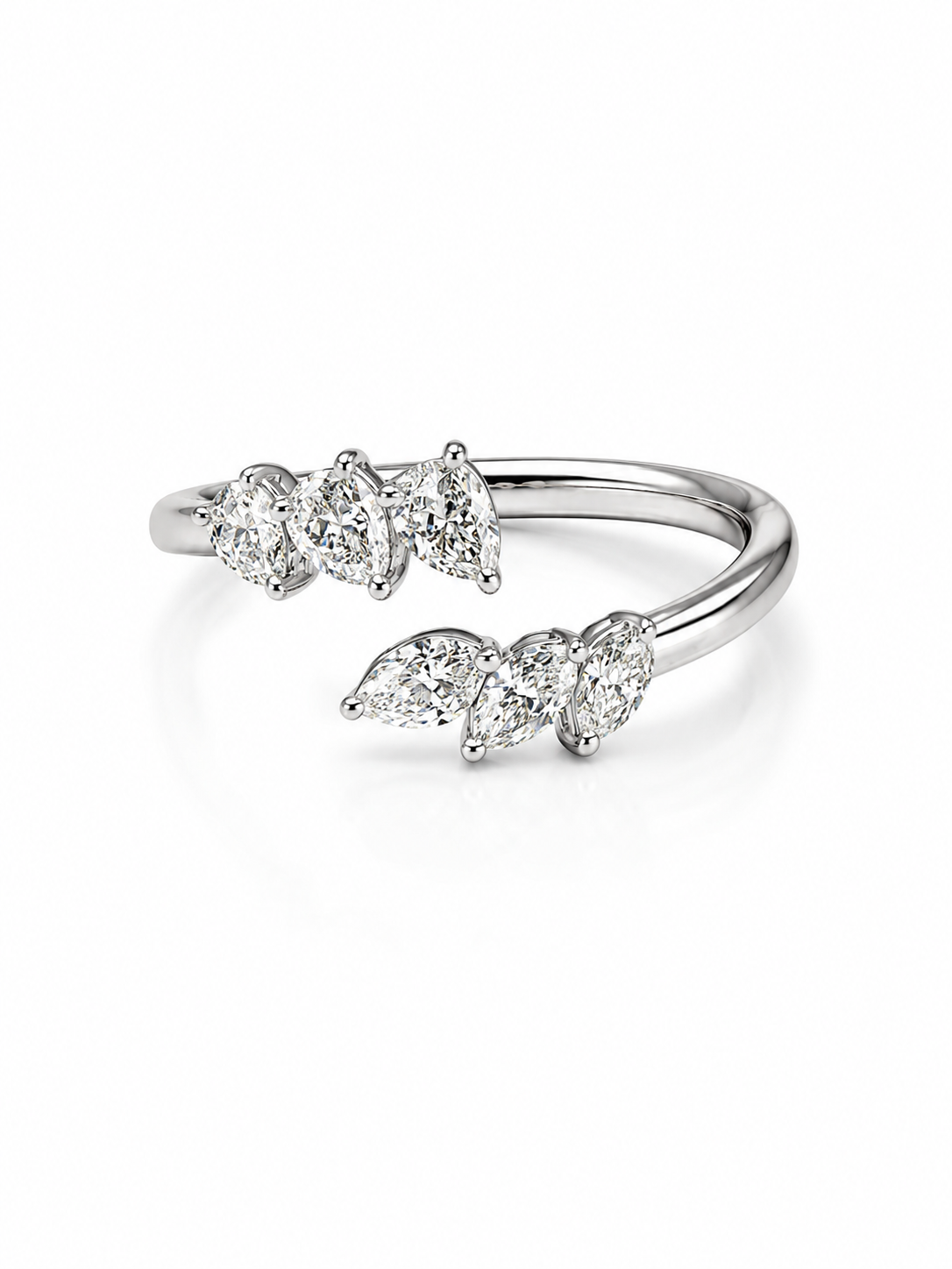 18K GOLD FANCY DIAMOND BY-PASS RING