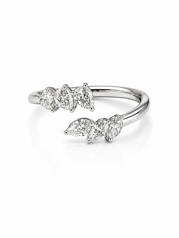 18K GOLD FANCY DIAMOND BY-PASS RING
