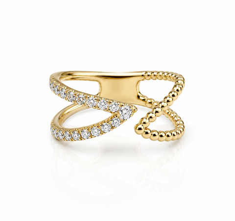 18K GOLD DIAMOND EMBRACE RING