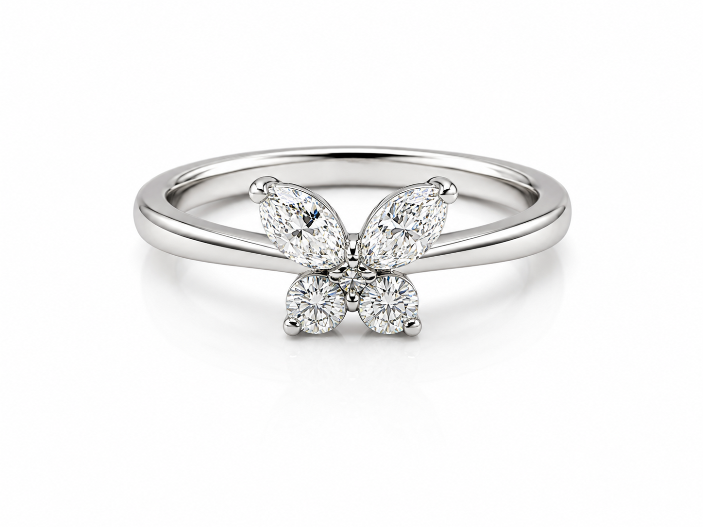 18K WHITE GOLD 0.54CT DIAMOND BUTTERFLY RING