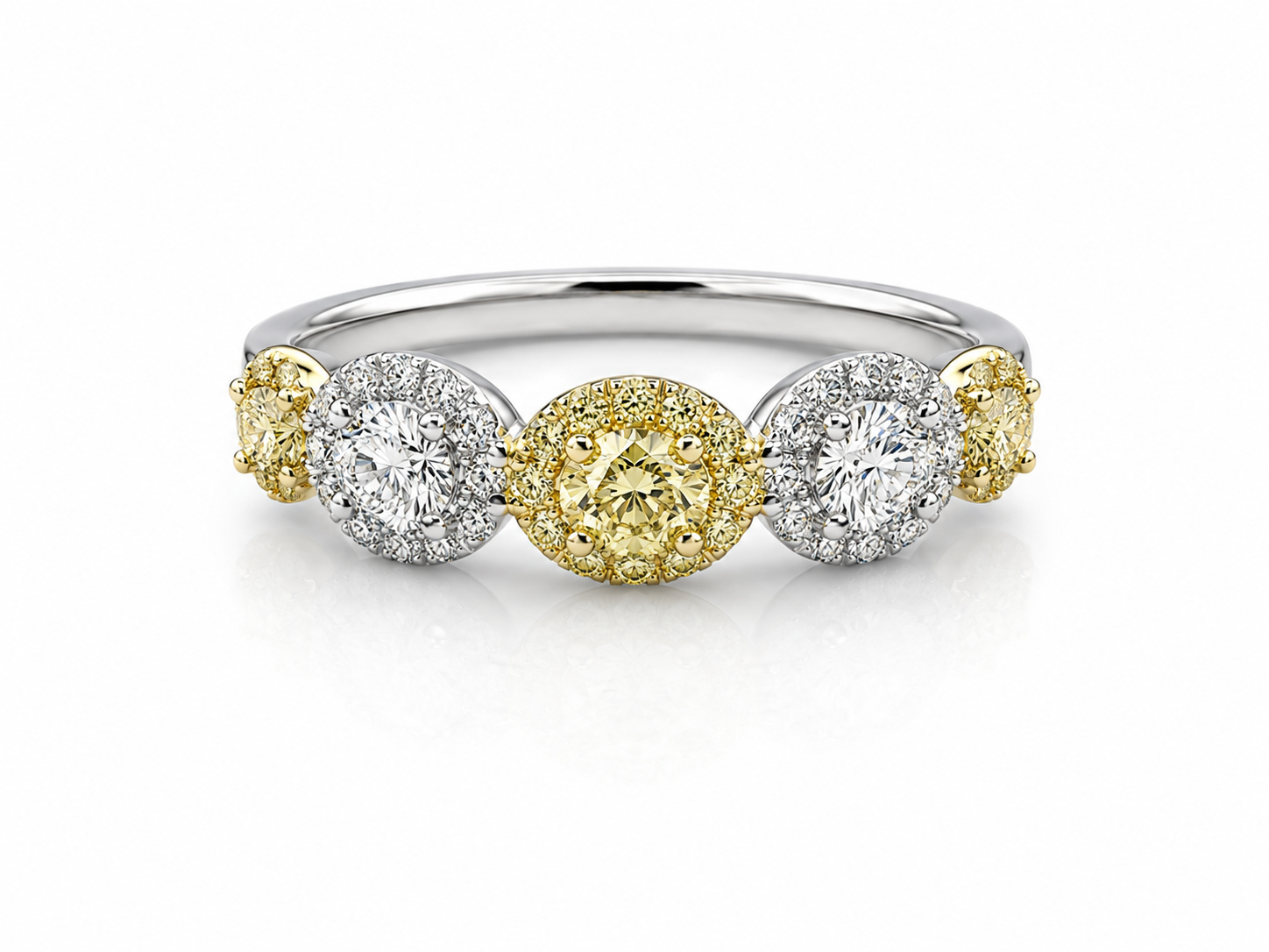 18K TWO TONE 1.24CTW CANARY AND WHITE DIAMOND BAND