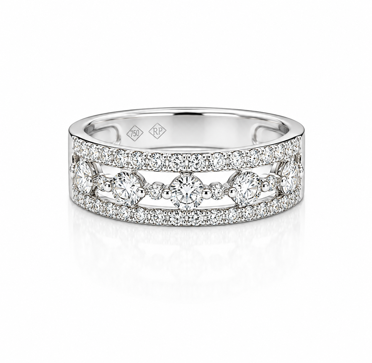 18K WHITE GOLD 0.97CTW DIAMOND "CASSIDY" BAND