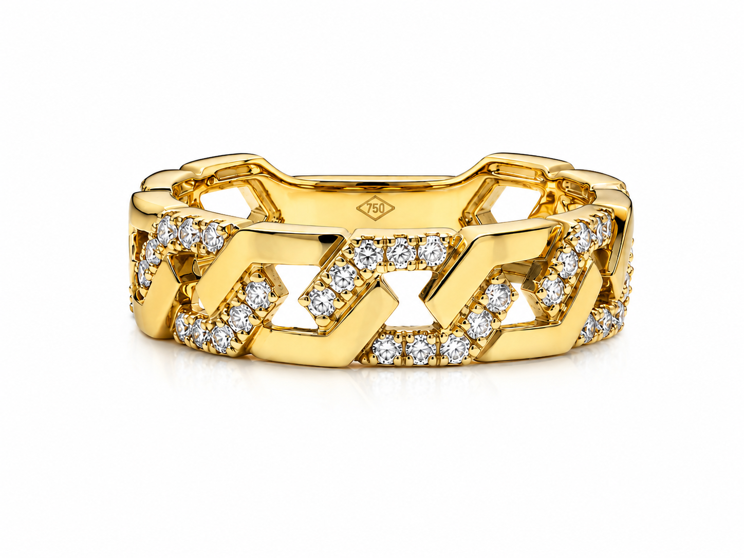 18K YELLOW GOLD 0.23CTW DIAMOND LINK STYLE BAND
