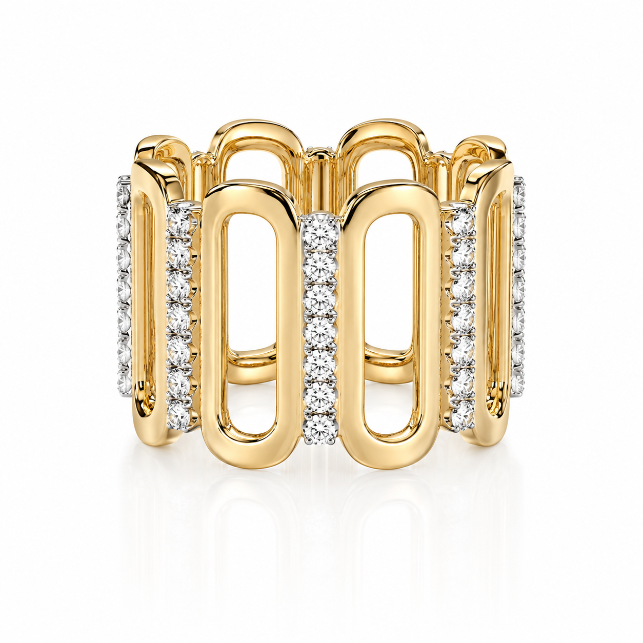 18K YELLOW GOLD 0.36CTW DIAMOND CHIC LATTICE BAND