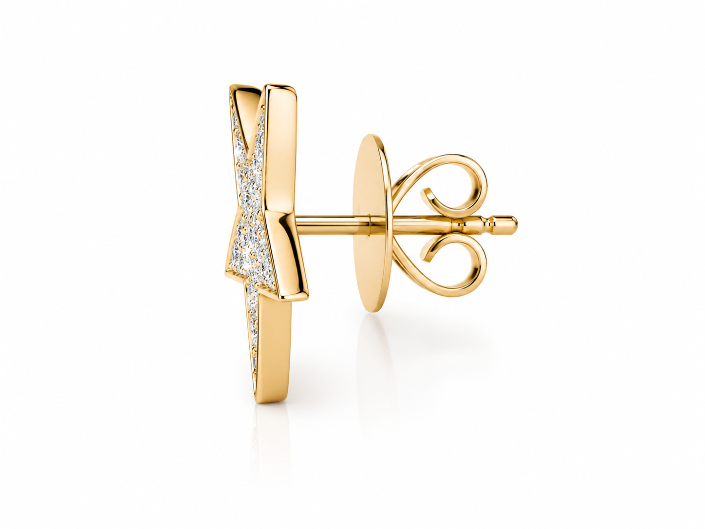 18K YELLOW GOLD 0.68CTW DIAMOND PAVE STAR STUDS