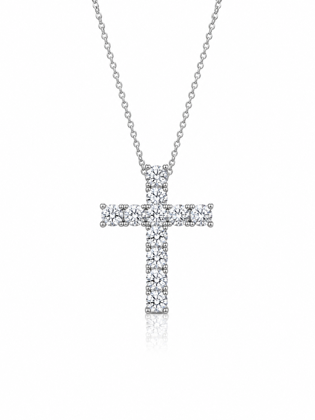 18KW .79CT HEIRLOOM CROSS NECKLACE