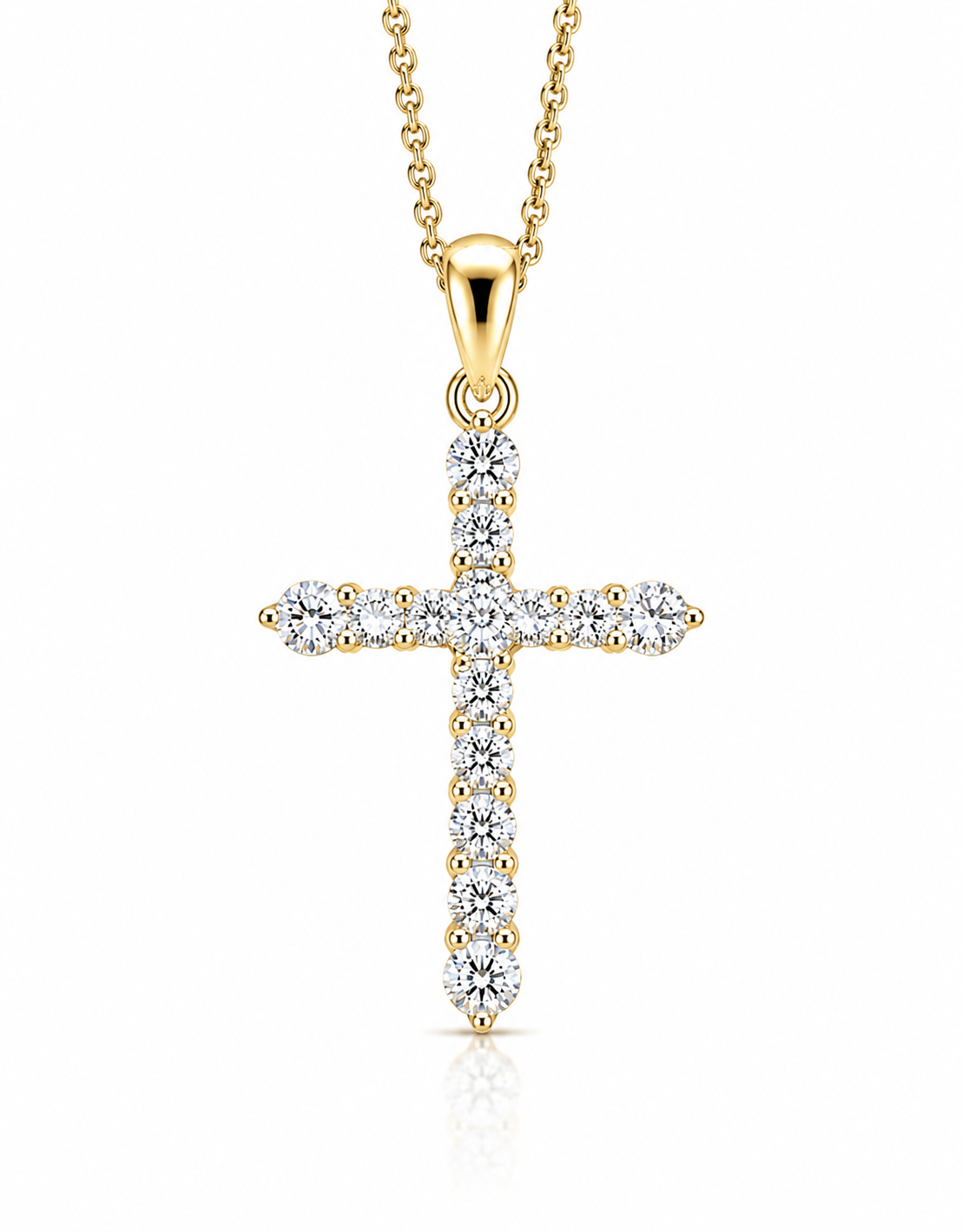 18KY .44CT DIAMOND CROSS