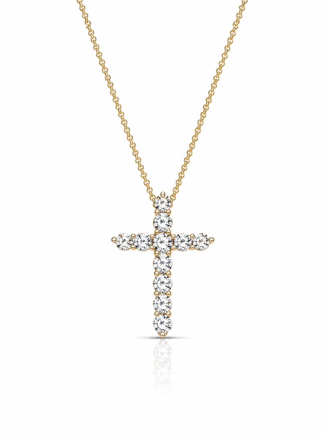 18KY .58CT CLASSIC CROSS NECKLACE