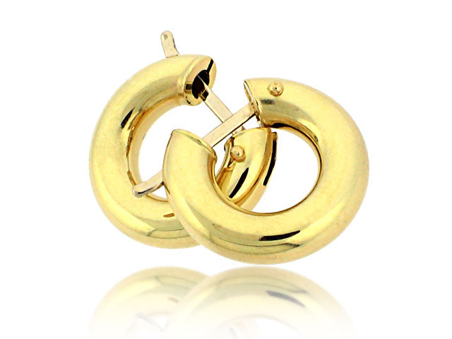 18K YELLOW GOLD HOOPS 15MM