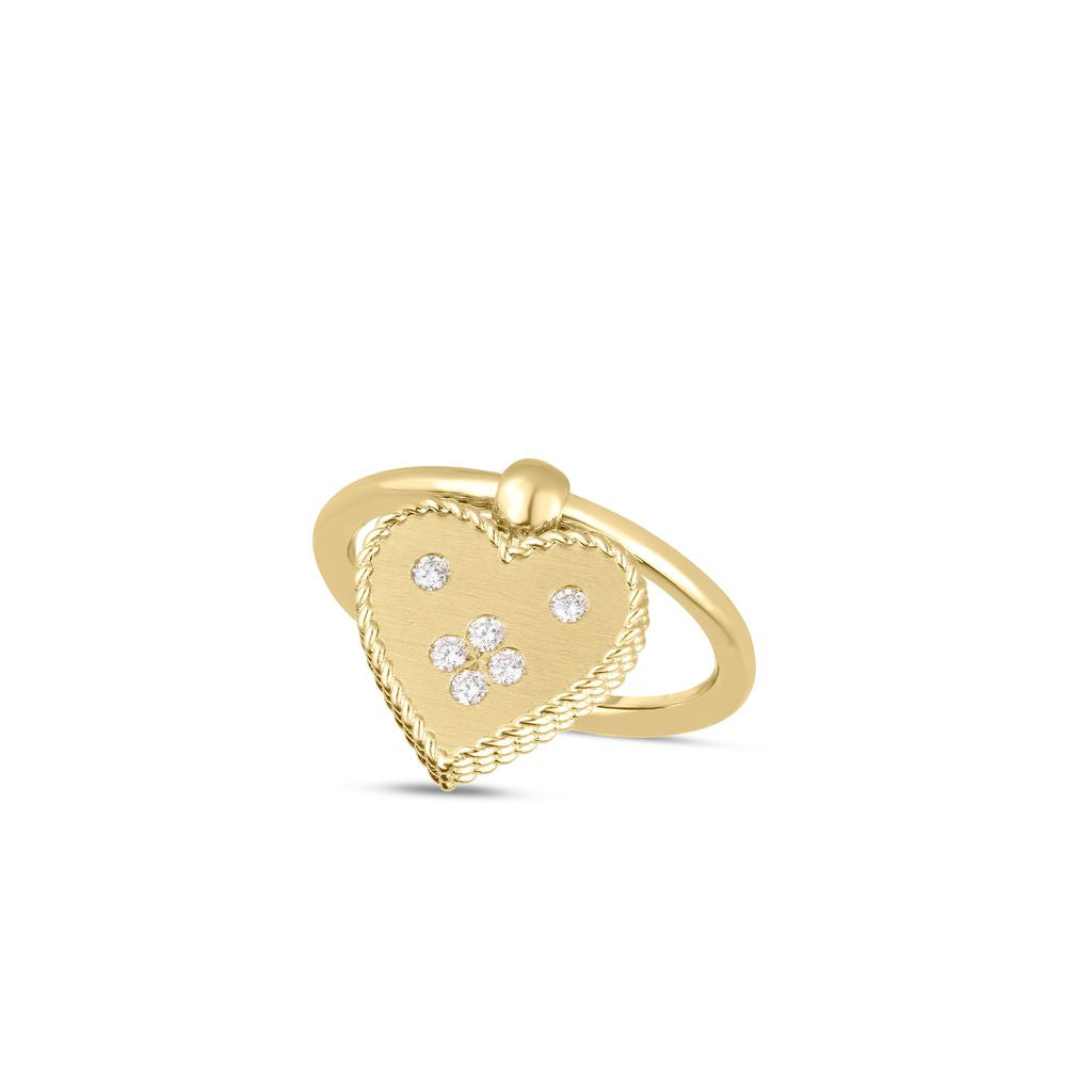 18K YELLOW GOLD AND DIAMOND HEART RING FROM THE VENETIAN PRINCESS COLLECTION