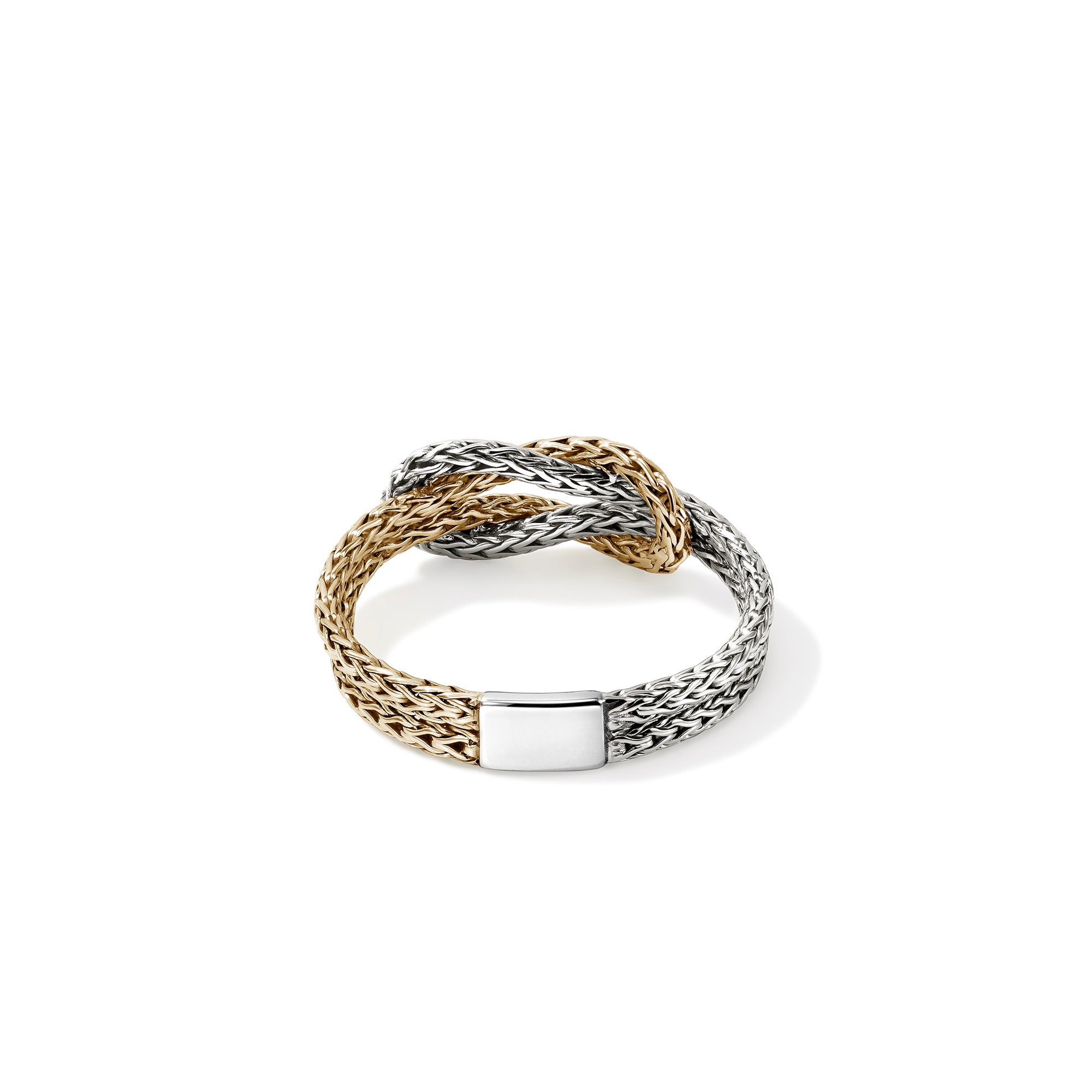 14K GOLD AND STERLING SILVER 3.6MM LOVE KNOT RING