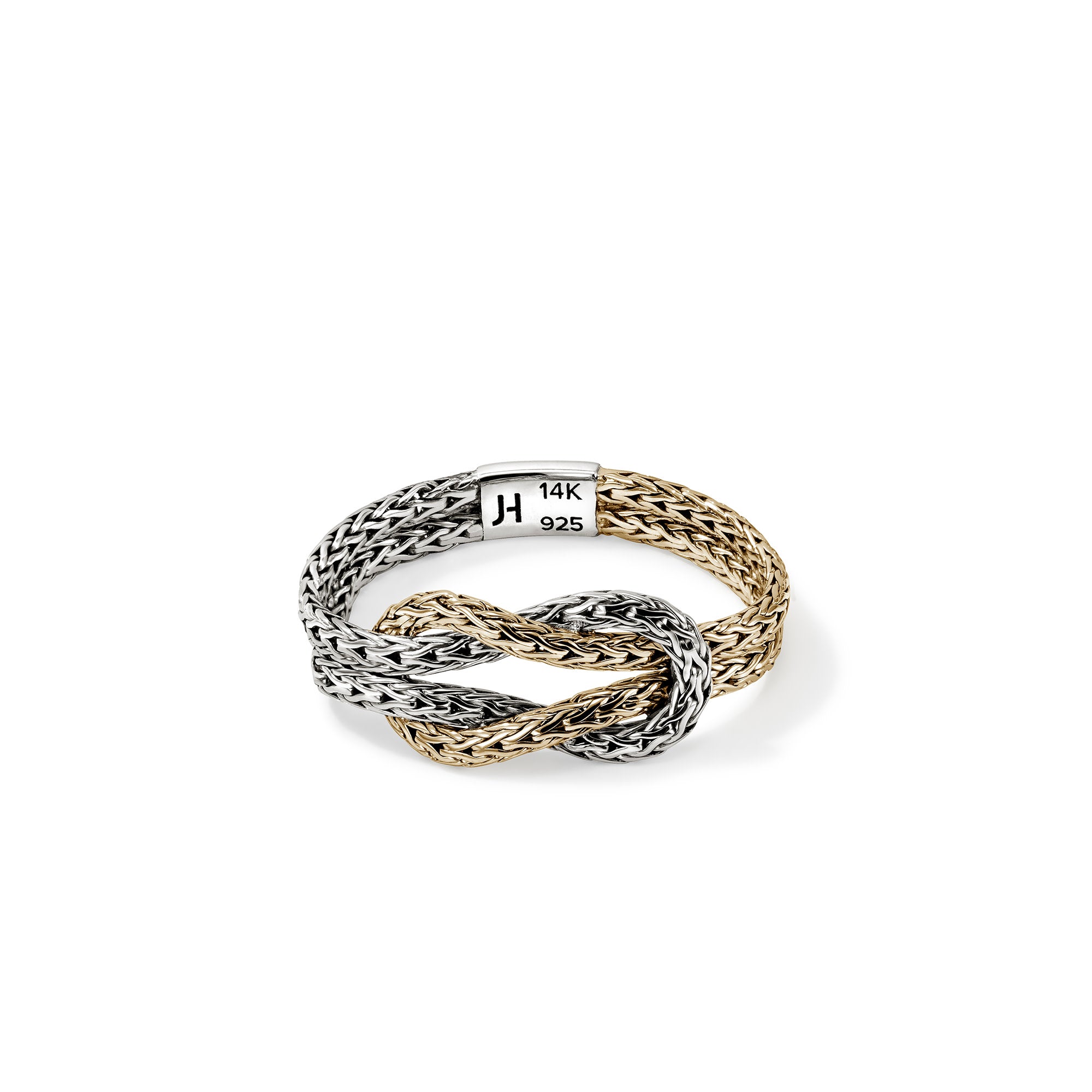 14K GOLD AND STERLING SILVER 3.6MM LOVE KNOT RING
