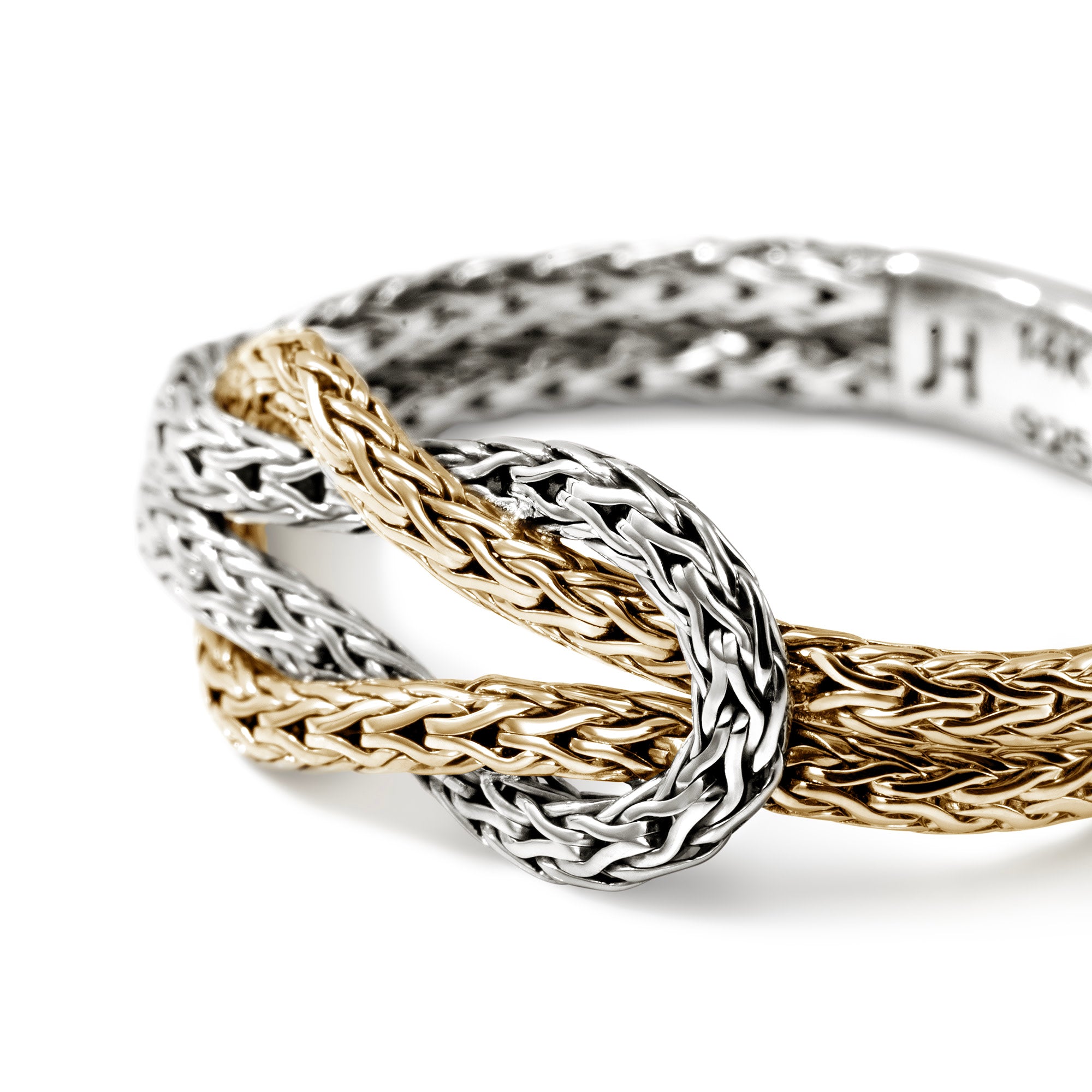 14K GOLD AND STERLING SILVER 3.6MM LOVE KNOT RING