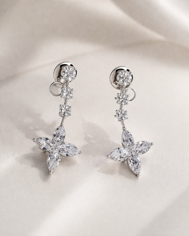 18KW 3.97CT NORTHSTAR EARRINGS