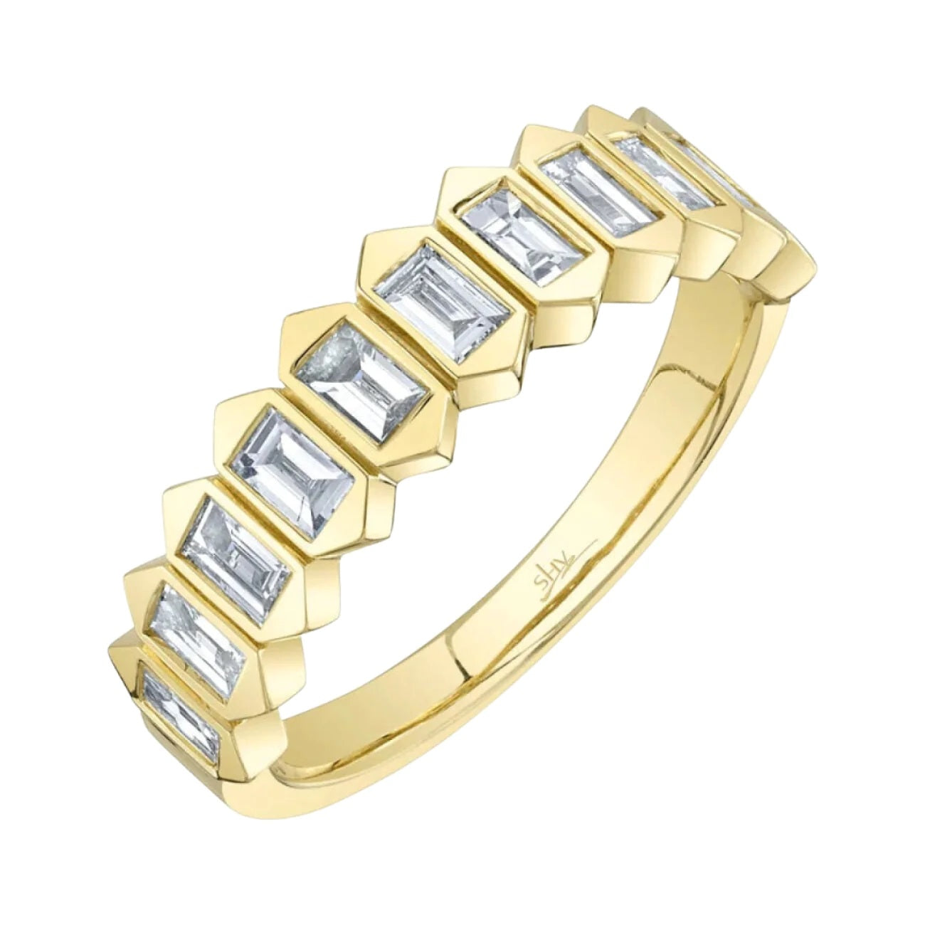 14K YELLOW GOLD BAGUETTE RING .75CT