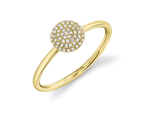 14K YELLOW GOLD 0.11CT PAVE DIAMOND CIRCLE RING