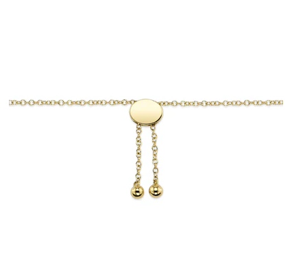 14K YELLOW GOLD DIAMOND PAPERCLIP BOLO BRACELET