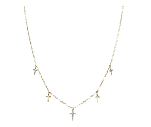 SHYCREATION 14KY.09DIA STATIONCROSSNECK SC55020244
