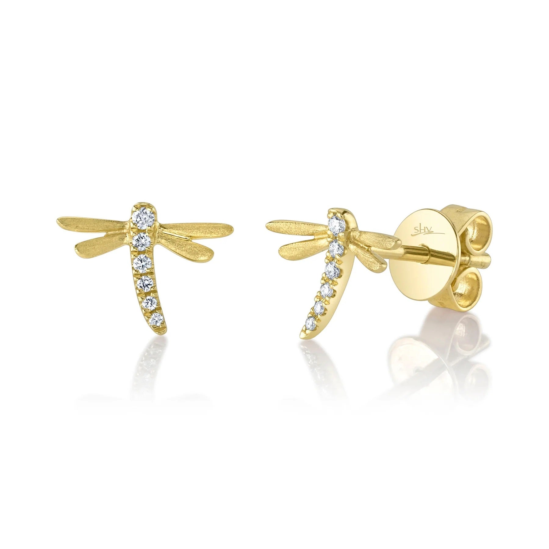 14KY.05CT DRAGONFLY EARRING