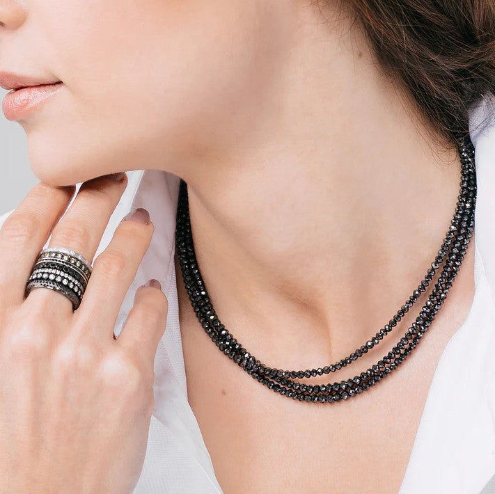 14K YELLOW GOLD 26CT BLACK DIAMOND NECKLACE