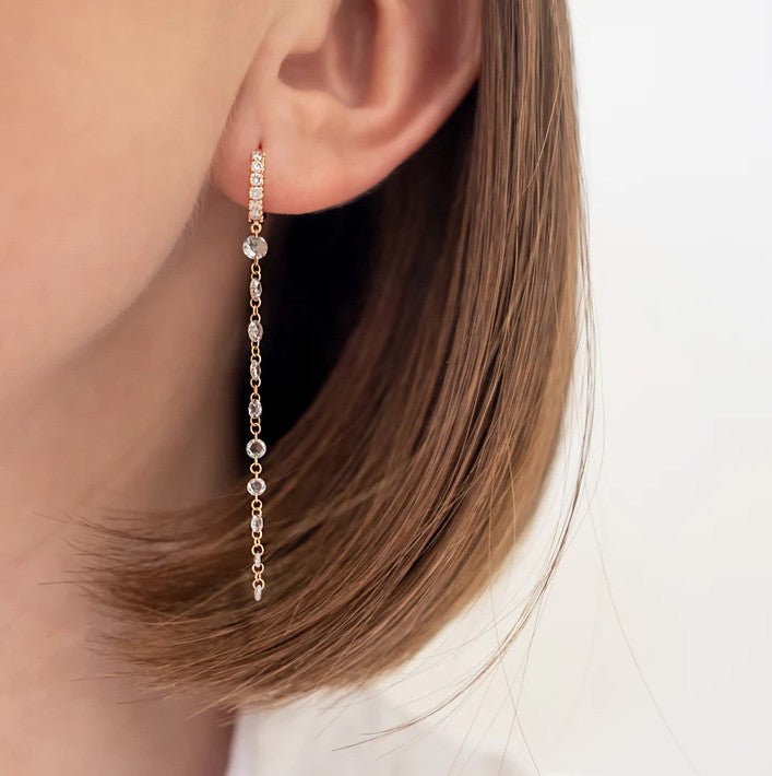 18K ROSE GOLD CIEN DIAMOND DROP EARRINGS