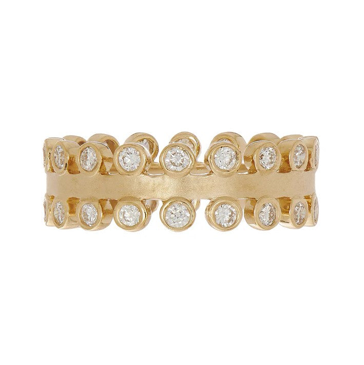 18K YELLOW GOLD DIAMOND MIST BAND