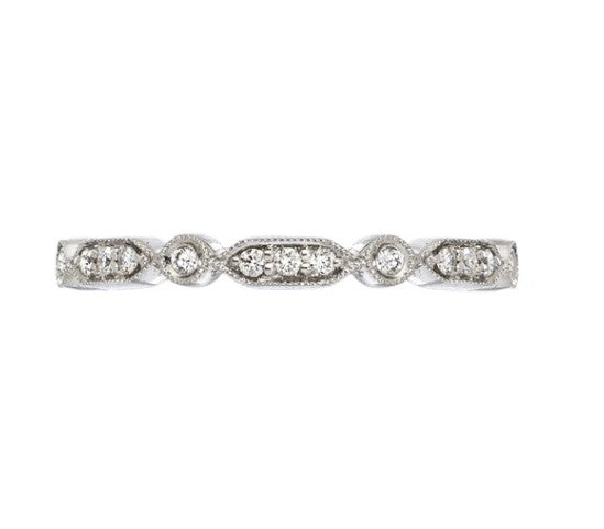 18K WHITE GOLD .28CT DIAMOND DECO BAND