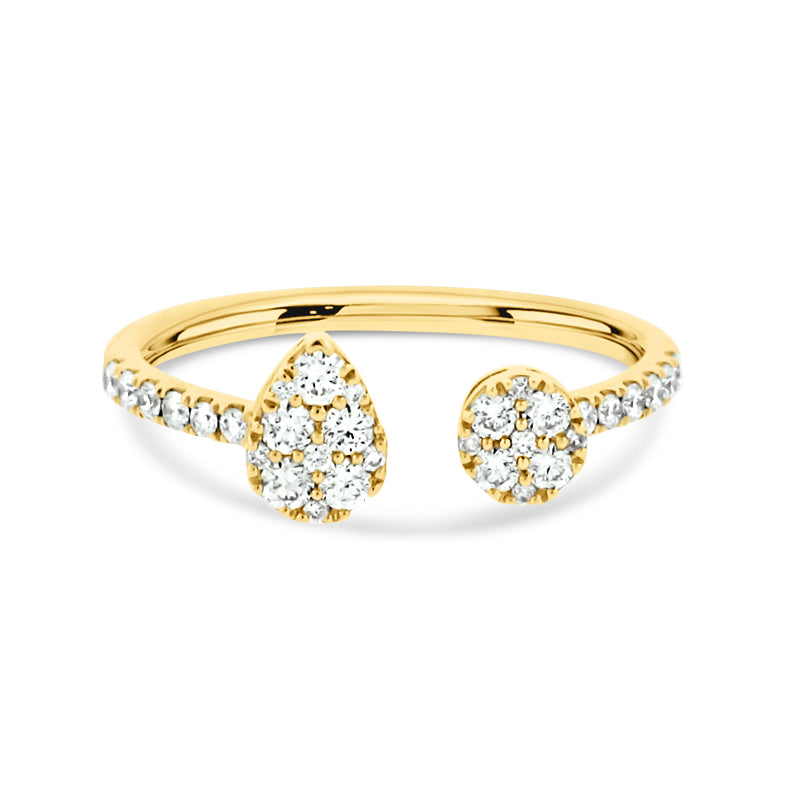 MULLOYS PRIVE' 18K YELLOW DIAMOND TOIS-ET-MOIS RING