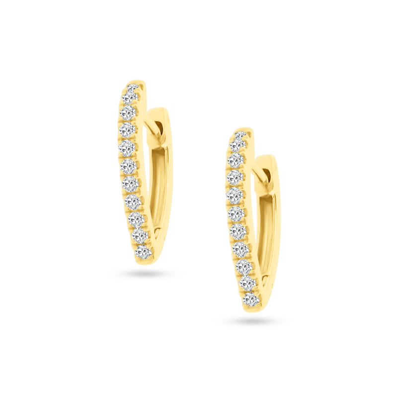 18K YELLOW GOLD CHIC DIAMOND HOOPS